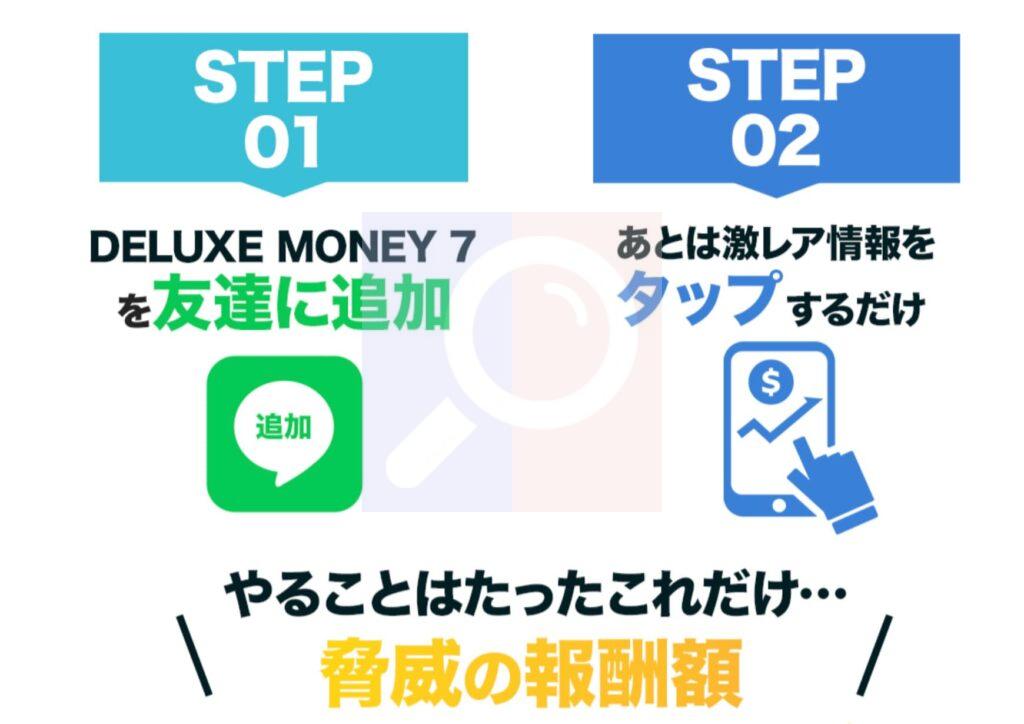 デラックスマネー7は即金アプリは信憑性や安全性が不透明なアプリです。